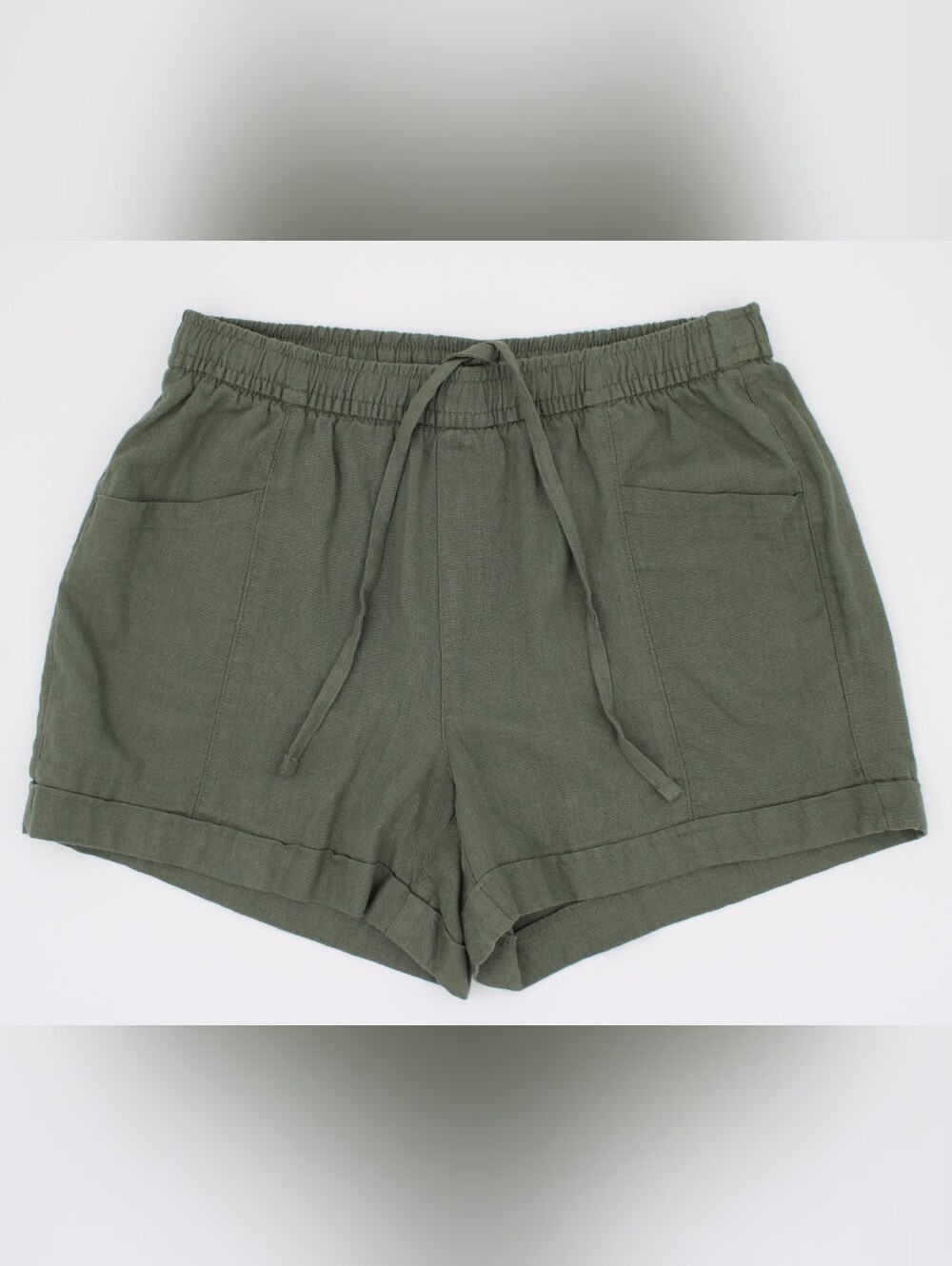 Old Navy Olive Green Linen Shorts – High Rise – Small